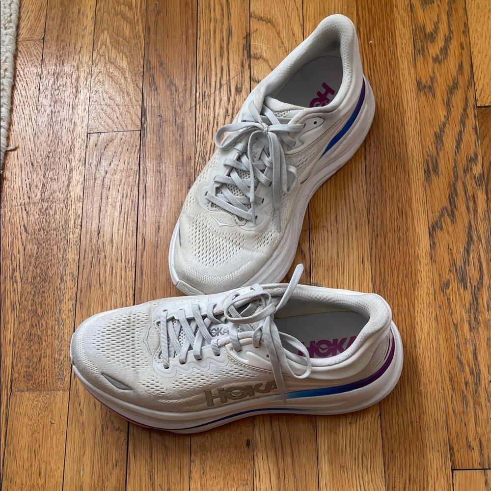 Hoka Bondi 9 White Sneakers